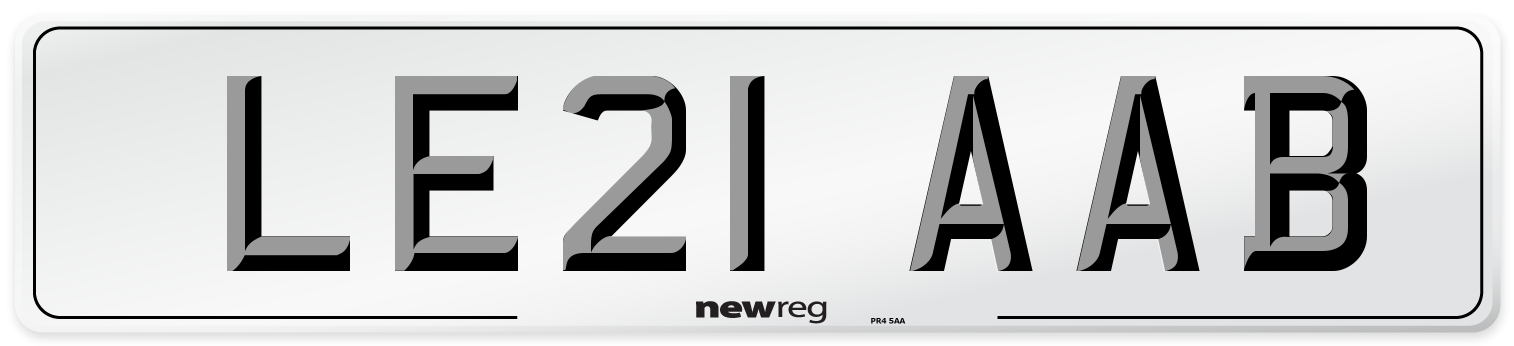 LE21 AAB Number Plate from New Reg